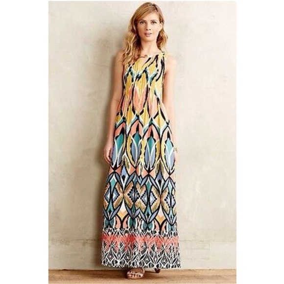 ANTHROPOLOGIE l Floreat Dahlia Key Hole Sleeveless Maxi Dress Size 6 - Picture 11 of 11